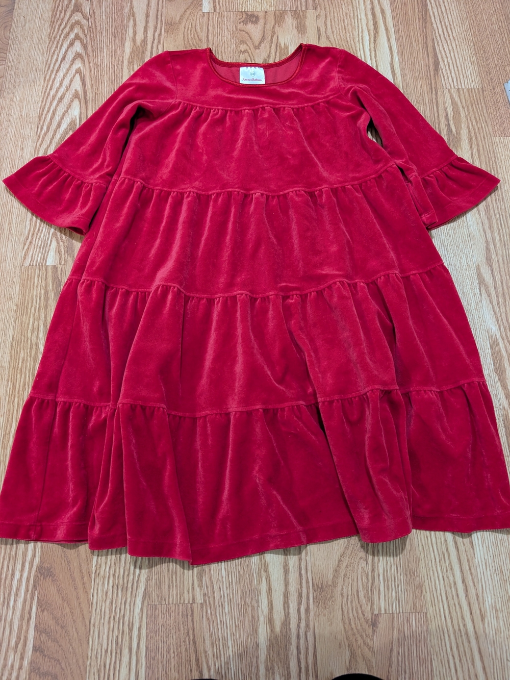 Hanna Andersson Red Velvet Tiered Dress for Kids
